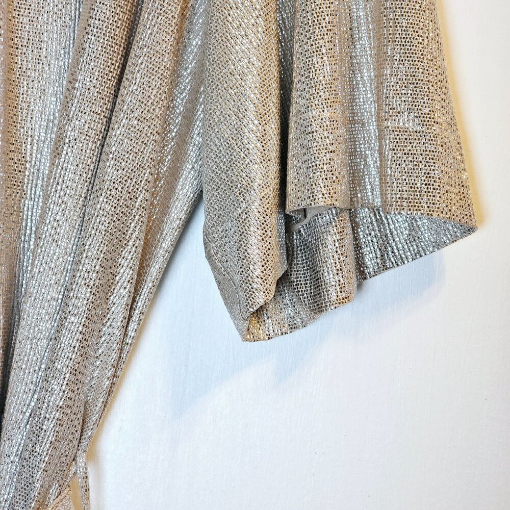 Sabina Musayev Anthro Gold Tiny Tile Raised Texture Blouson Dress & Waist Tie, M - Picture 4 of 12